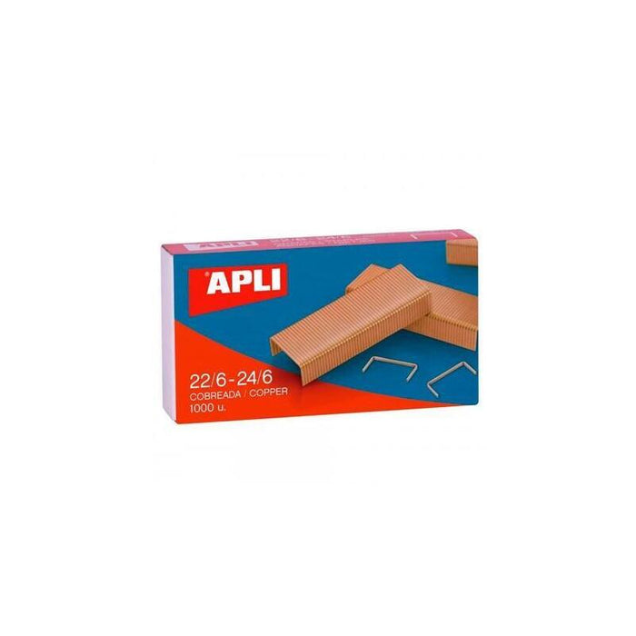 Apli Grapas 22/6-24/6 Galvanizadas Cobre -Caja De 1000 -10u-