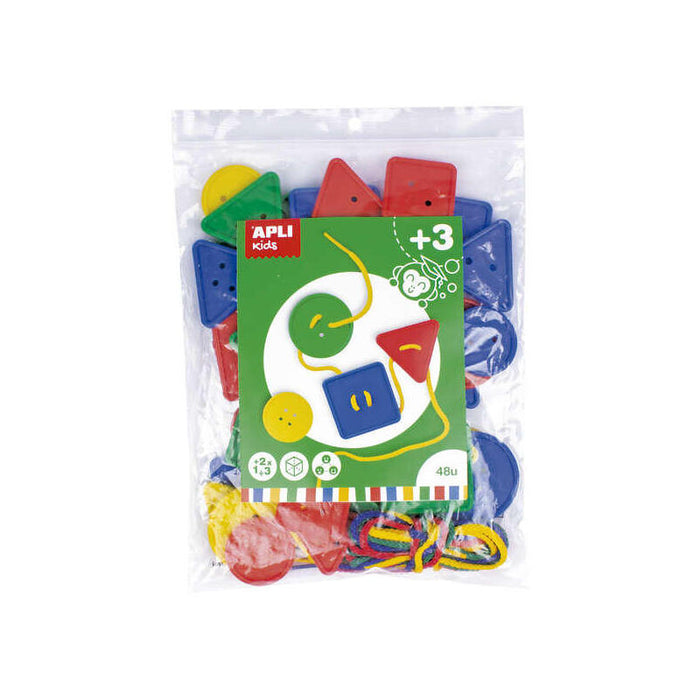 Apli Juego De Botones Ensertables - Formas Y Tamaños Variados - 48 Botones De 50mm Y 38mm - Desarrolla Psicomotricidad