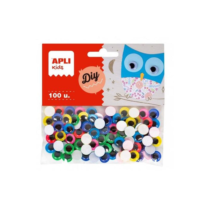 Apli Ojos Moviles Adhesivos - Gran Poder De Adhesion - Ideales Para Manualidades Escolares Y Talleres Infantiles -