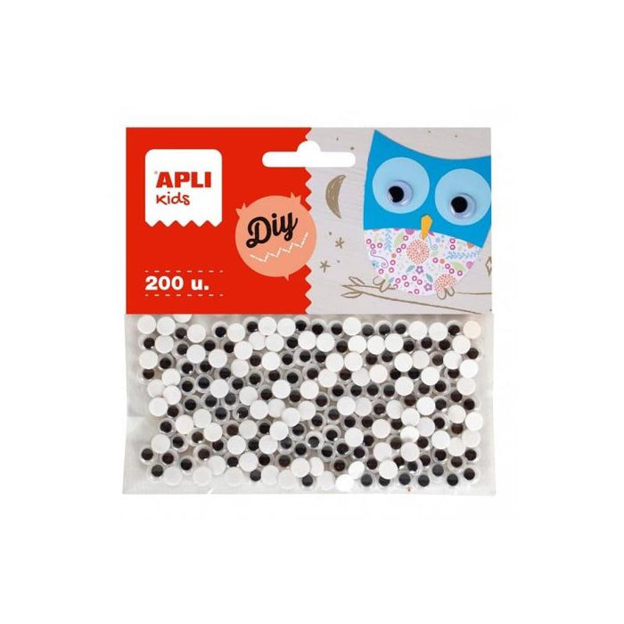 Apli Ojos Moviles Adhesivos Redondos - Gran Poder De Adhesion - Versatiles Para Multiples Superficies - Ideales Para