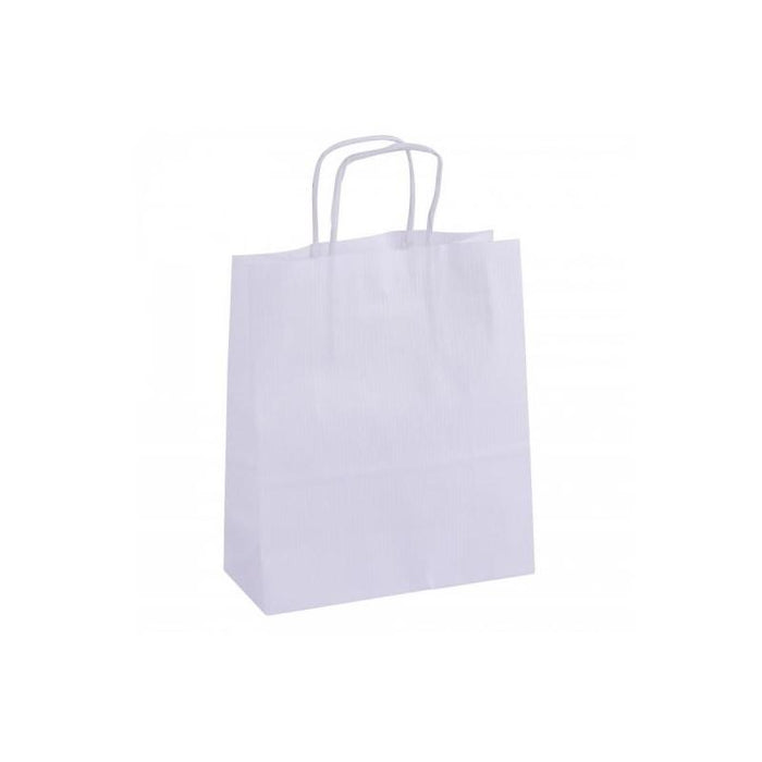 Apli Pack De 50 Bolsas Kraft - Alta Resistencia - Asas Rizadas - Reutilizables Y Reciclables - Blanco