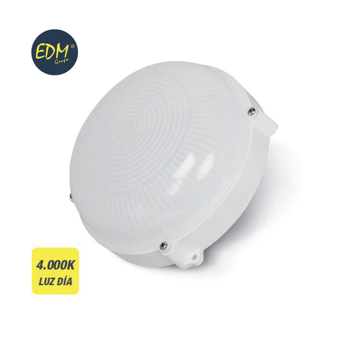 Aplique Exterior Led Circular 12w Ip65 4000k Luz Dia Ø18,8x7,5cm Edm