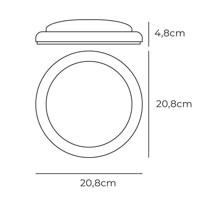Aplique Redondo Led 18w 1820lm 6400k Ø20,8x4,8cm Edm