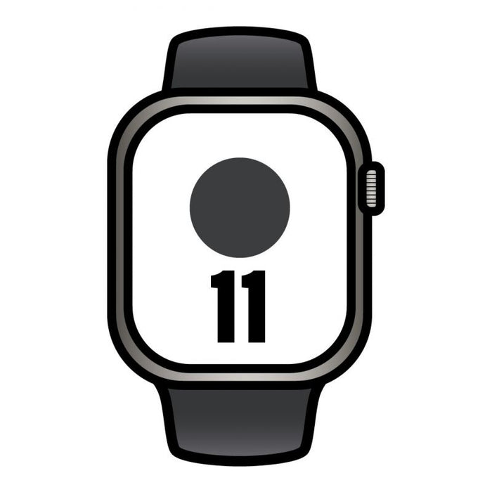 Apple Watch Series 11 Gps Cellular 42mm Titanio Negro Pizarra Correa Deportiva Negro (S M)