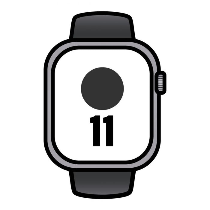 Apple Watch Series 11 Gps Cellular 46mm Aluminio Gris Espacial Correa Deportiva Negra S M