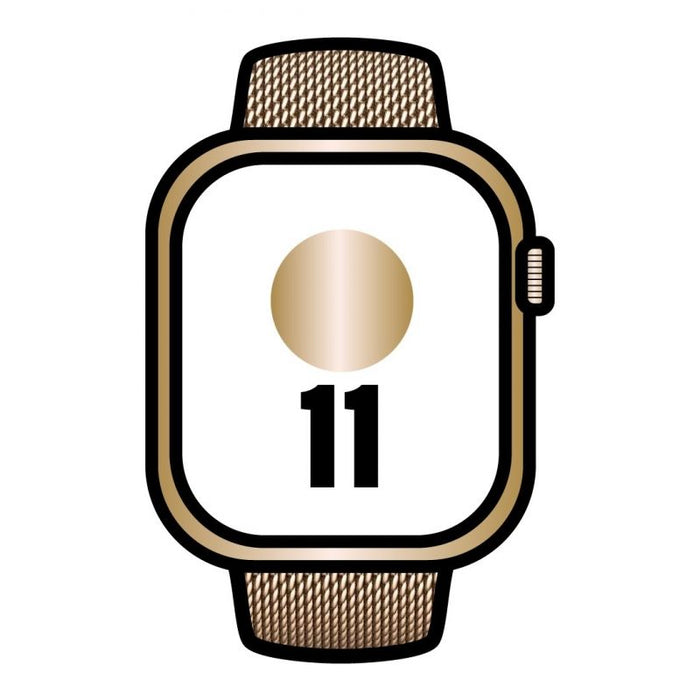 Apple Watch Series 11 Gps Cellular 46mm Titanio Dorado Correa Milanese Dorada Loop S M