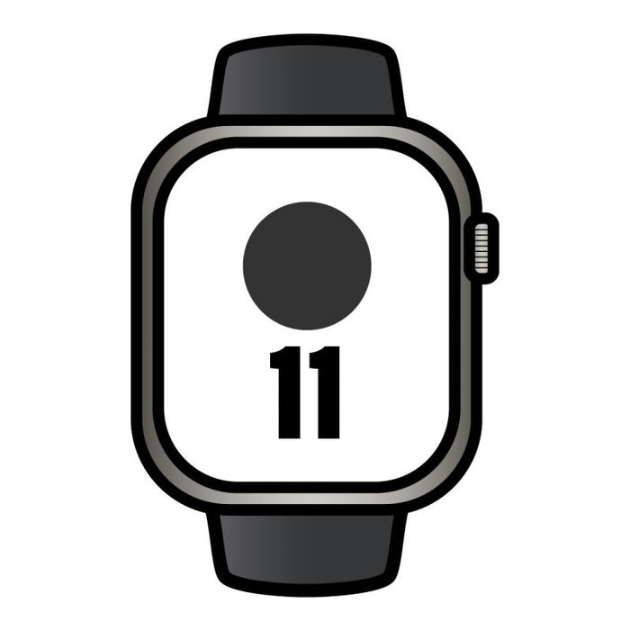 Apple Watch Series 11 Gps Cellular 46mm Titanio Negro Pizarra Correa Deportiva Negra S M