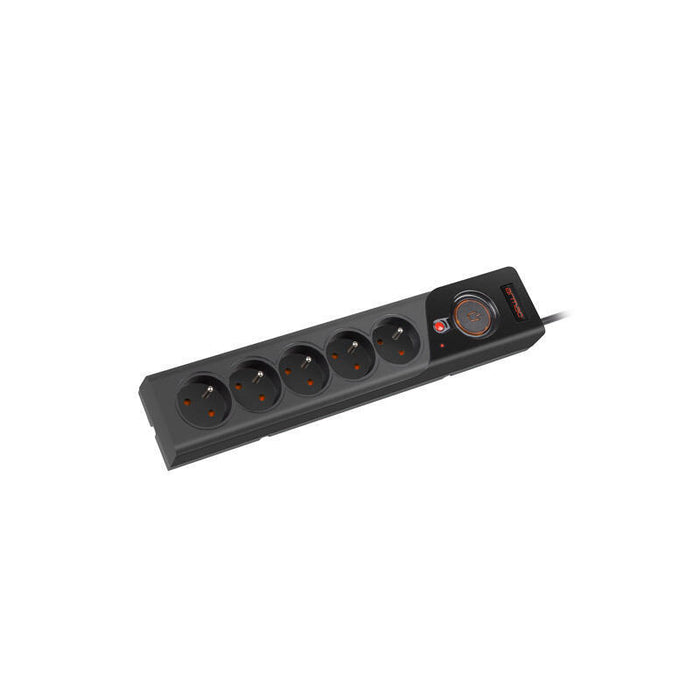 Armac Surge Protector Z5 3m 5x French Outlets 10a Cable Organizer Black
