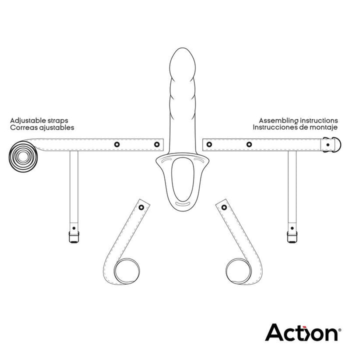 Arnés Strap-On Con Dildo Hueco Silicona Premium Talla L