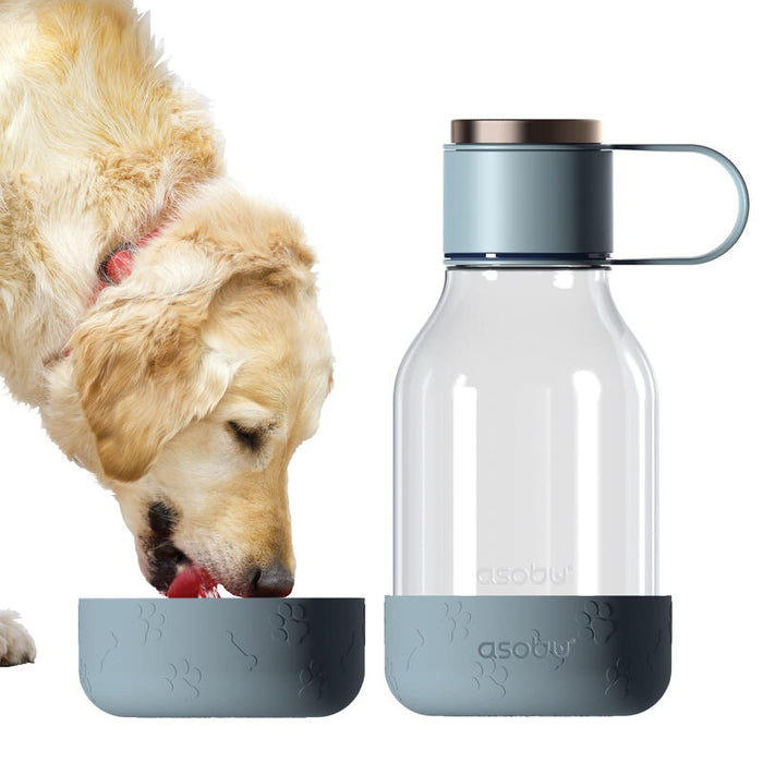 Asobu - Cuenco Para Perros - Botella De Tritan Con Cuenco Para Perros 1,5 Litros Azul