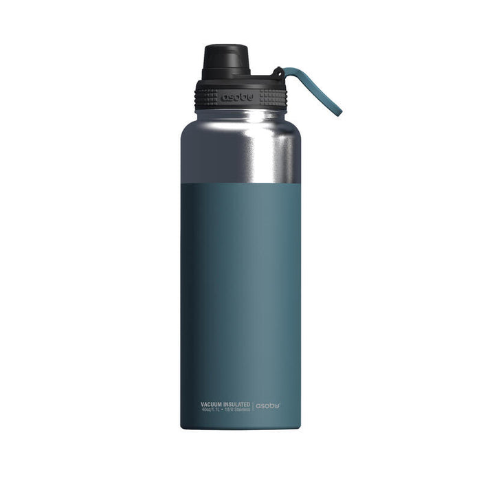 Asobu - Mighty Alpine Flask - Botella Aislada De Acero Inoxidable Para Exteriores 1,2 Litros Azul