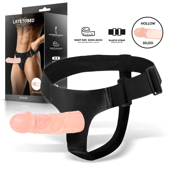 Atoor Arnés Con Dildo Hueco Desmontable, Vibración Y Control Remoto