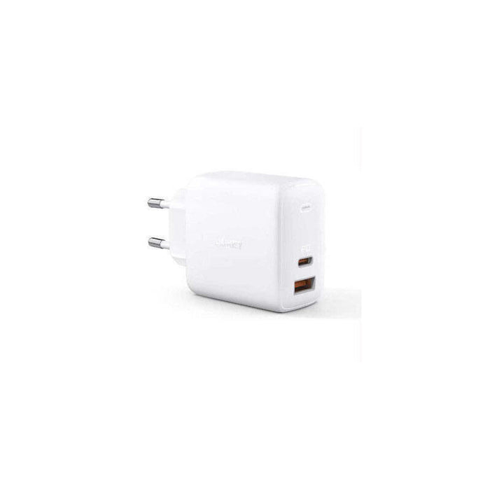 Aukey Pa-B3 Blanco Omnia Gan Cargador 2xusb Power Delivery (1xusb A + 1xusb C) 65w 5.4a