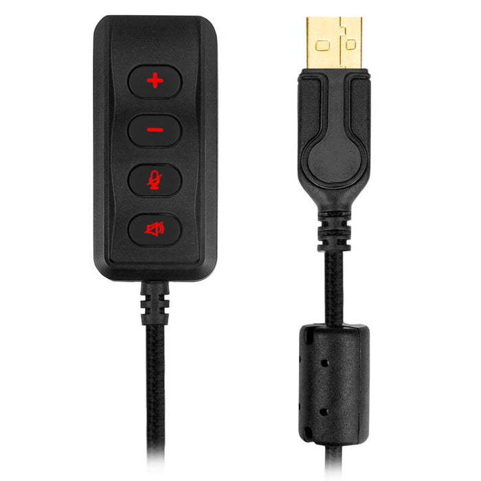 Auricular Con Micrófono Mars Gaming Mh5 Sonido Posicional 7.1 Dsp Drivers 53mm Software De Control Jack 3.5mm + Usb