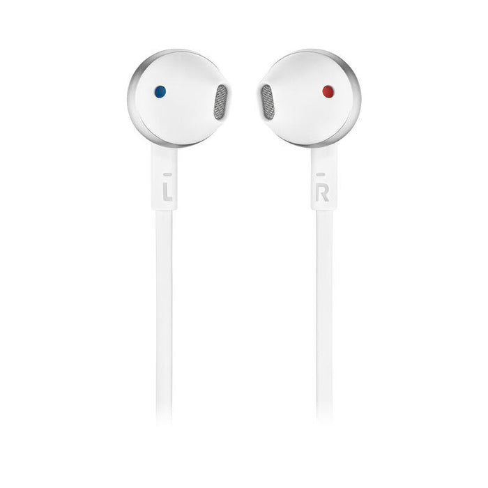 Auriculares Bluetooth Jbl Tune 205 Bt Silver Bt 4.1 Micrófono 6 Horas De Conversación Cable Plano Driver 12.5mm Func Manos Libres