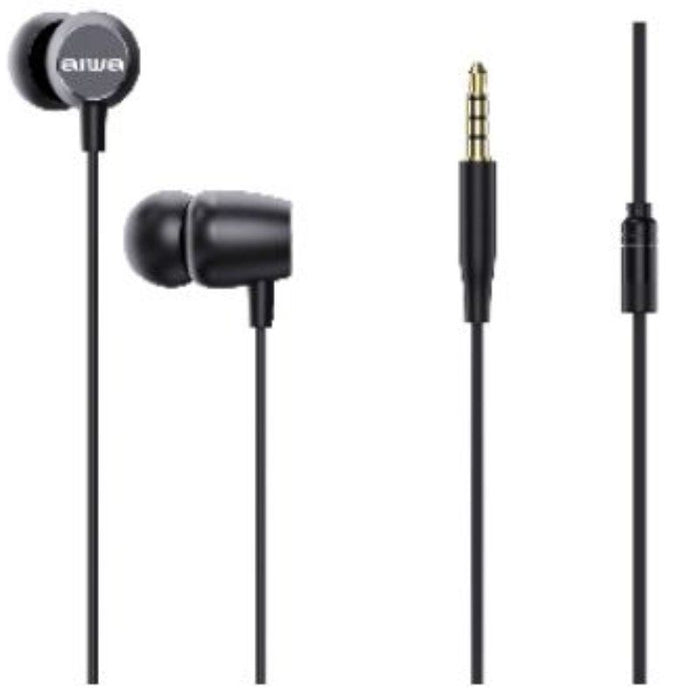 Auriculares Intrauditivos Aiwa Estm-20bk Con Micrófono Jack 3.5 Negros