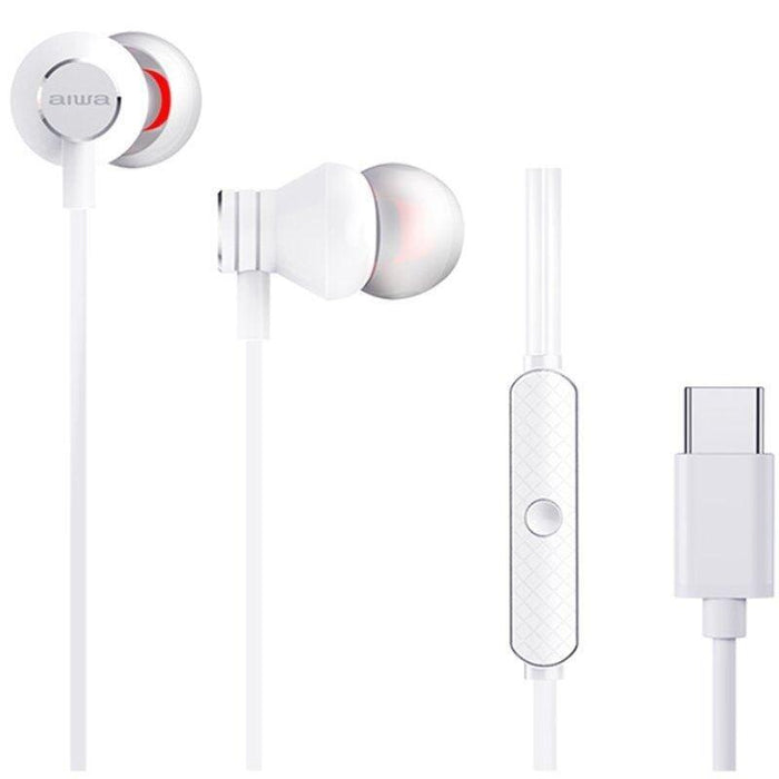 Auriculares Intrauditivos Aiwa Estm-50usb-C Wt Con Micrófono Usb Tipo-C Blanco