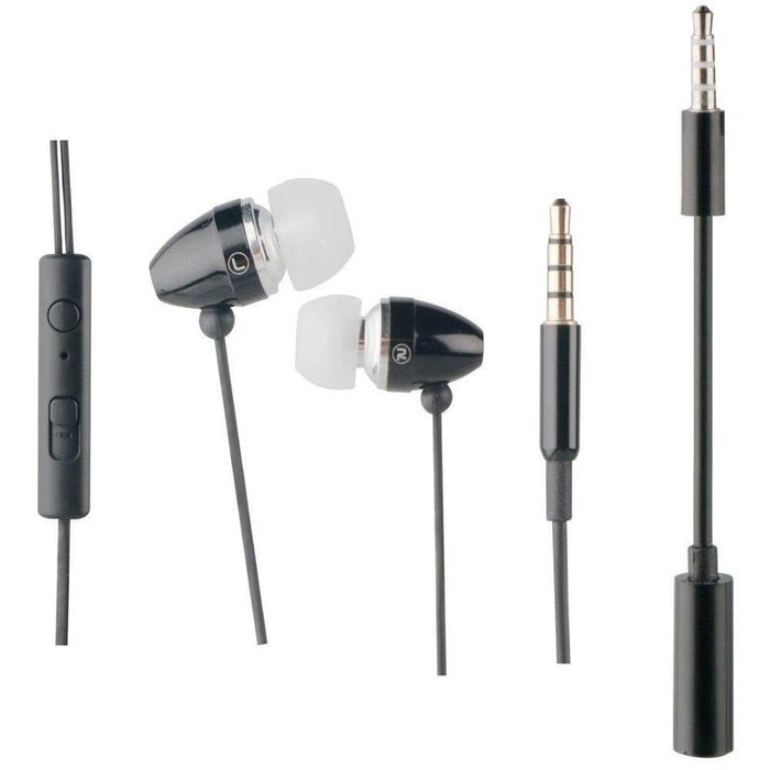 Auriculares Intrauditivos Muvit Muhph0016 Negros Microfono Func. Manos Libres Adaptador 3.5mm/2.5mm