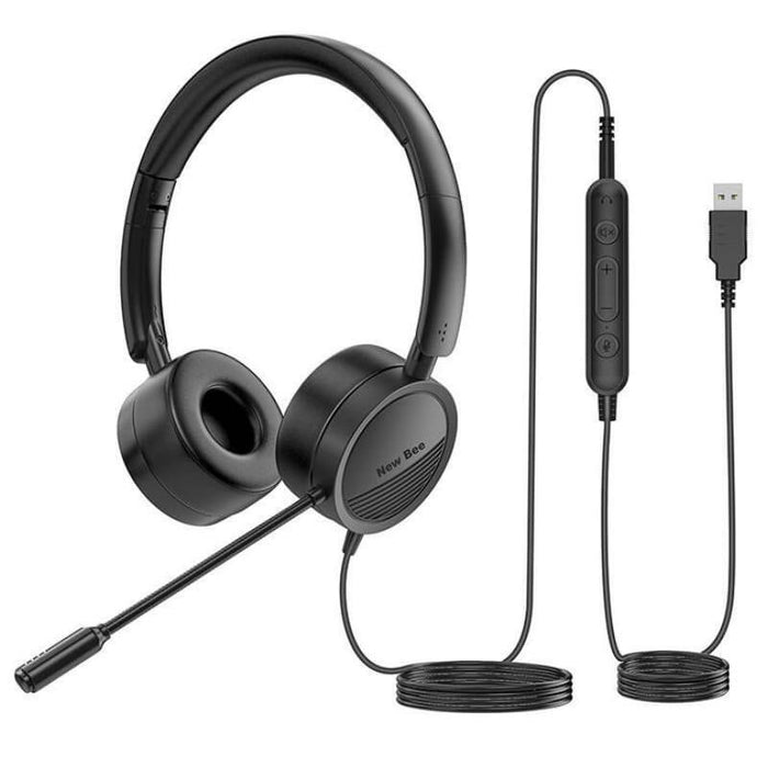 Auriculares  New Bee Nb-H360 Negro Con Micrófono