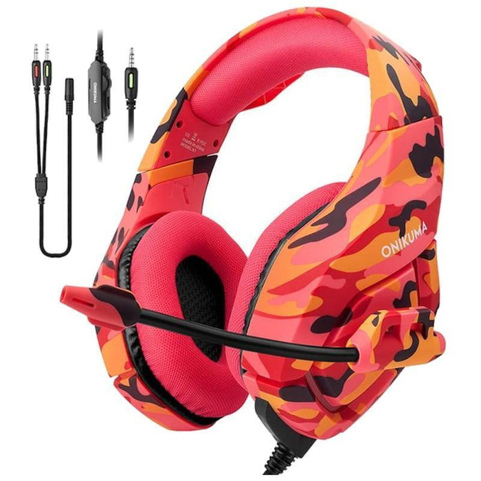 Onikuma K1b Rojo Camuflaje - Auriculares Gaming