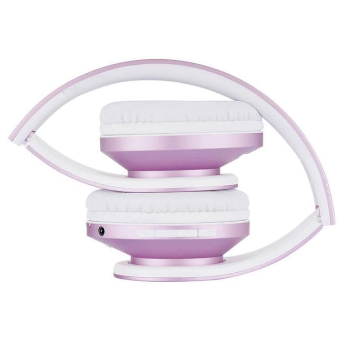 Auriculares  Powerlocus P2 Kids Rosa/Blanco Inalámbricos Para Niños