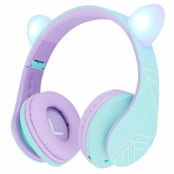 Auriculares  Powerlocus P2 Kids Turquesa/Violeta  Inalámbricos Para Niños
