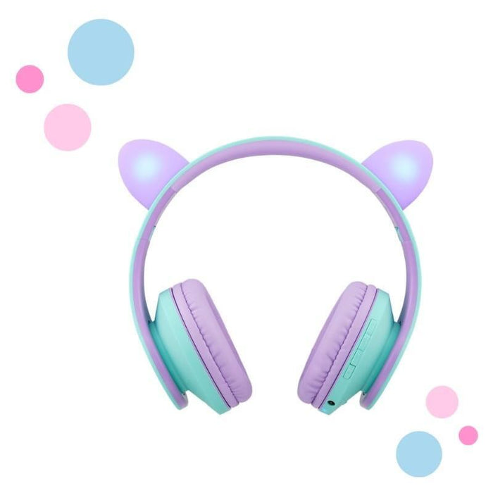 Auriculares  Powerlocus P2 Kids Turquesa/Violeta  Inalámbricos Para Niños