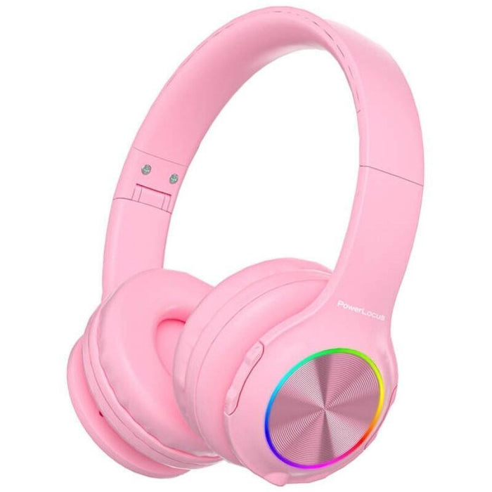 Auriculares  Powerlocus Pled Rgb Rosa Inalámbricos Para Niños