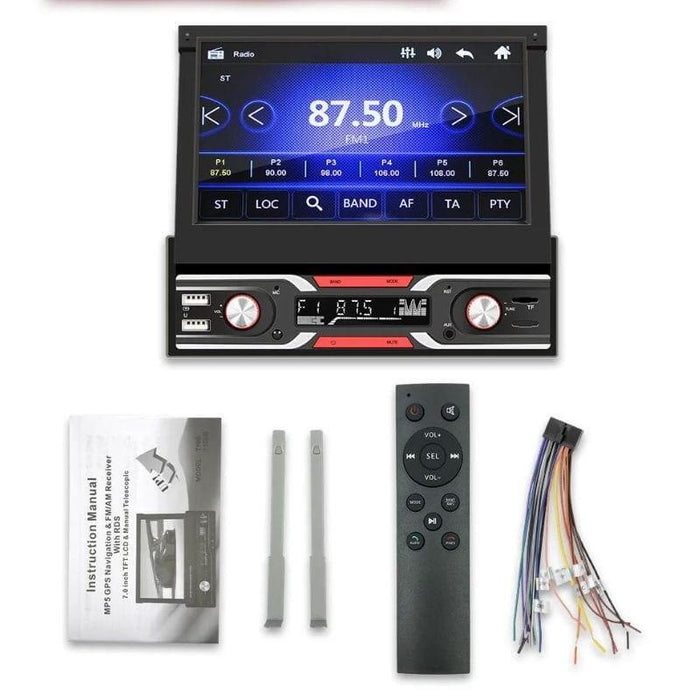 Autorradio 1 Din  Swm 9603s Pantalla Retráctil Bluetooth/Usb Negro
