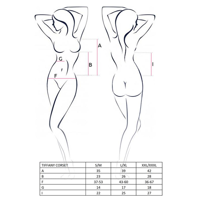 Corsé Tiffany  Negro/Rojo Talla (Interno):S/M