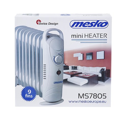 EAN 5908256834279 - Mesko Home MS7805 Interior Blanco 1000 W Radiador de aceite eléctrico imagen 3