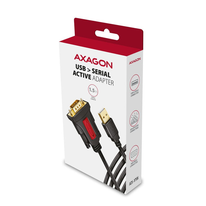 EAN 8595247907646 - Axagon ADS-1PSN USB-A 2.0 - serial RS-232 DB9-M Prolific adapter cable 1.5m - Adapter - Digital/Daten cab imagen 7