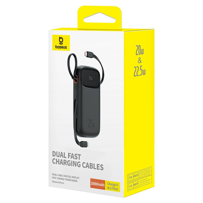 EAN 6932172636296 - Baseus QPOW 2 DUAL KABLOLU 10.000 MAH 22.5W POWERBANK-SIYAH batería externa Litio 10000 mAh Negro imagen 4