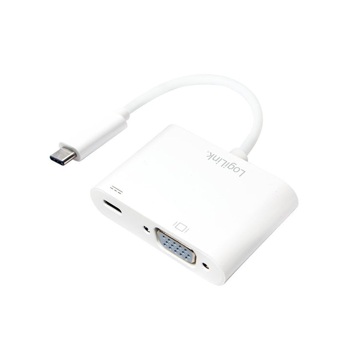 EAN 4052792038729 - LogiLink 0.14m, 2xUSB-C/VGA Adaptador gráfico USB 1920 x 1200 Pixeles Blanco imagen 1