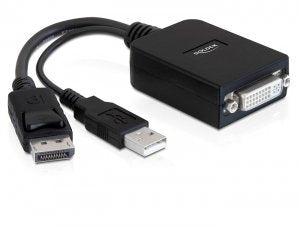 EAN 4043619618552 - DeLOCK 61855 adaptador de cable de vídeo 0,23 m DisplayPort DVI-I Negro imagen 1