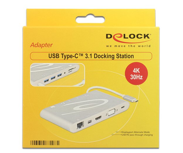 EAN 4043619872985 - DeLOCK 87298 base para portátil y replicador de puertos USB 3.2 Gen 1 (3.1 Gen 1) Type-C Plata imagen 3