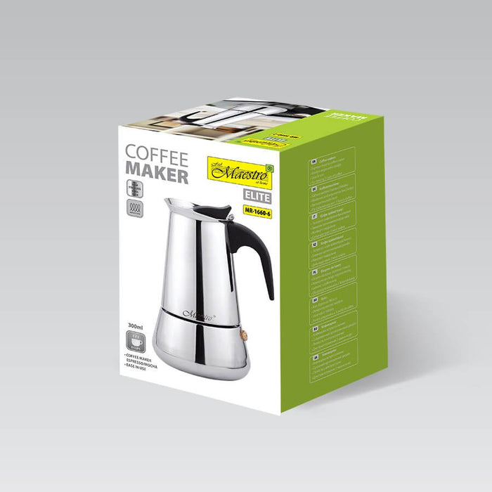 EAN 4820096551684 - Maestro MR-1660 Cafetera italiana 0,3 L Negro, Acero inoxidable imagen 6