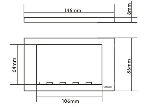 EAN 3446603000004 - Vision TC3 SURR2G placa de pared y cubierta de interruptor Blanco imagen 2
