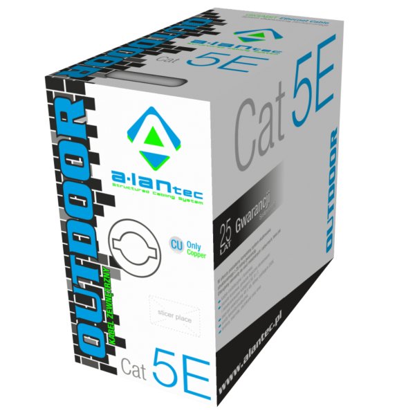 EAN 5901738551305 - A-LAN KIU5OUTZ305 cable de red Gris 305 m Cat5e U/UTP (UTP) imagen 1