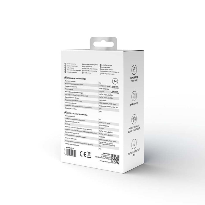 EAN 5901986046349 - Savio TR-12 transmisor FM 87,6 - 107,9 MHz Bluetooth Negro imagen 6