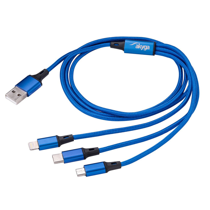 EAN 5901720136053 - Akyga AK-USB-27 cable USB 1,2 m USB A USB C/Lightning Azul imagen 1