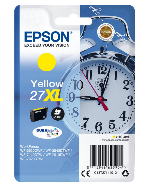 EAN 8715946625911 - Epson Alarm clock C13T27144022 cartucho de tinta 1 pieza(s) Original Alto rendimiento (XL) Amarillo imagen 1