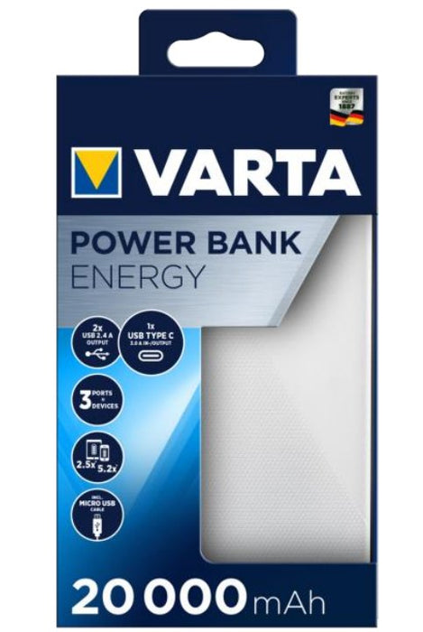 EAN 4008496019083 - Varta Energy 20000 Polímero de litio 20000 mAh Negro, Blanco imagen 2