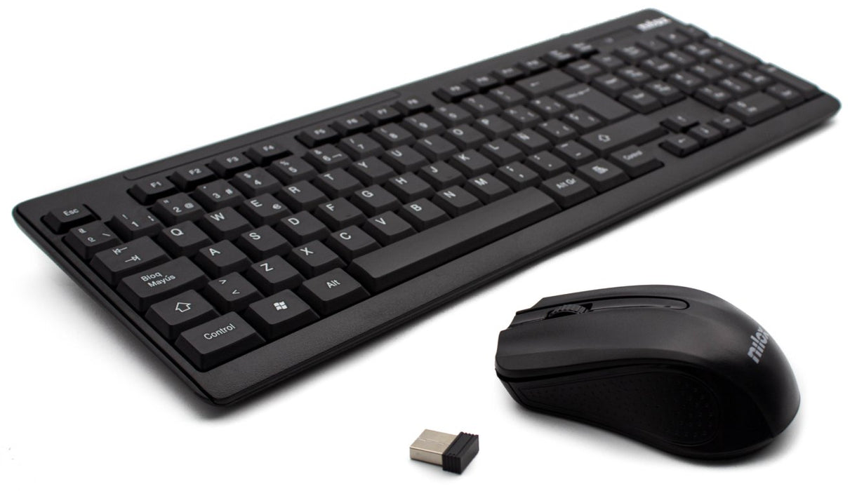 EAN 8436556146152 - Nilox NXKMWE0001 teclado Ratón incluido Universal RF inalámbrico QWERTY Español Negro imagen 4