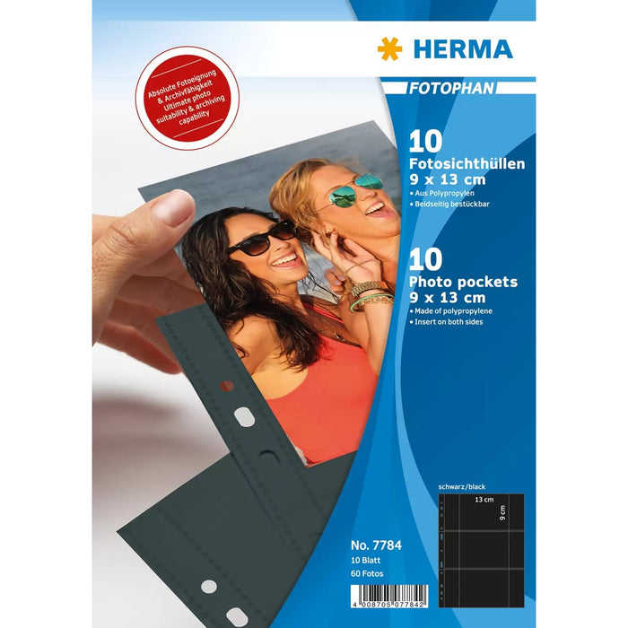 EAN 4008705077842 - HERMA 7784 protector de hojas 90 x 130 mm Polipropileno (PP) 10 pieza(s) imagen 1
