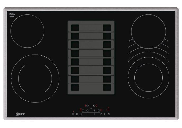 EAN 4242004224587 - Neff T18BD3AN0 hobs Negro, Acero inoxidable Integrado 80 cm Cerámico 4 zona(s) Campana integrada imagen 1