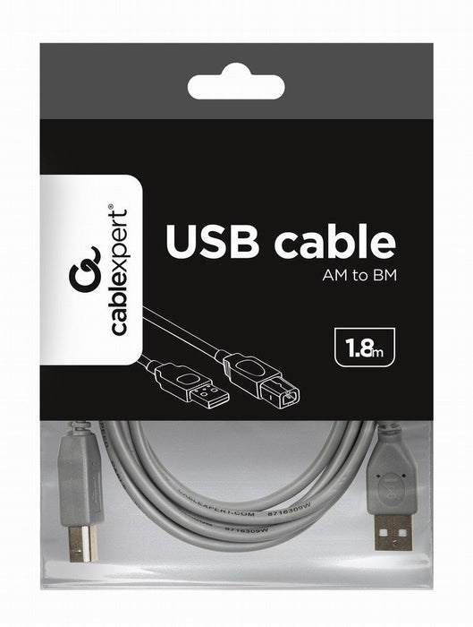 EAN 8716309060653 - Gembird 1.8m USB 2.0 A/B M cable USB 1,8 m USB A USB B Gris imagen 2