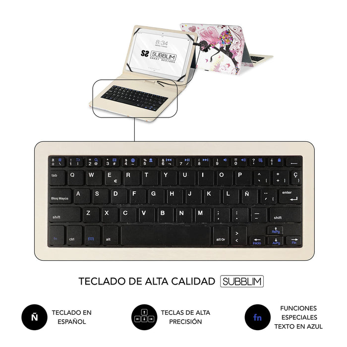 EAN 8436586742485 - SUBBLIM SUBKT1-USB052 teclado para móvil QWERTY Español MicroUSB Multicolor imagen 5
