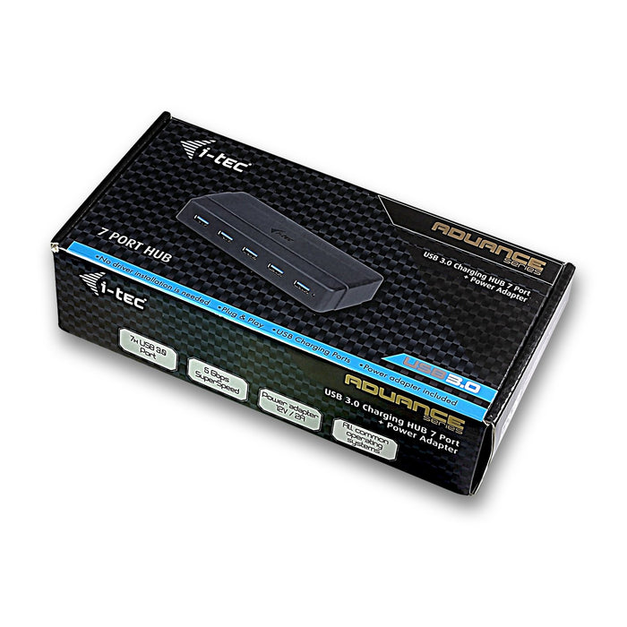 EAN 8595611701580 - i-tec U3HUB742 hub de interfaz USB 3.2 Gen 1 (3.1 Gen 1) Type-B 5000 Mbit/s Negro imagen 6