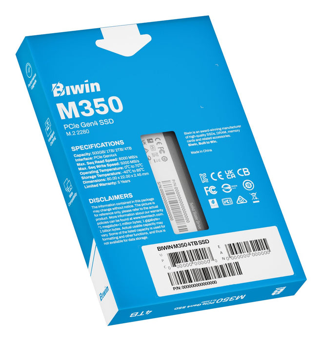 EAN 6955914639119 - Biwin M350 4 TB M.2 PCI Express 4.0 NVMe imagen 13